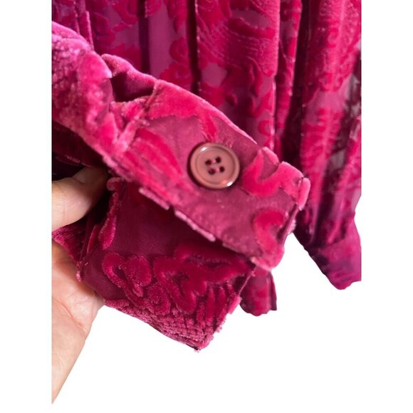 Diane Von Furstenberg Top Women M Pink Burnout Floral Mesh Vintage Preppy Silk - Picture 9 of 13